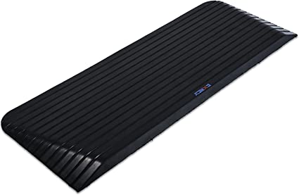 View 1 of CXRCY 2'' Rubber Doorway Threshold Ramp 1-Pack Heavy Duty Curb Ramp Wheelchair Ramp for Doorway, Wheelchair, Scooter, Trolley, Bathroom