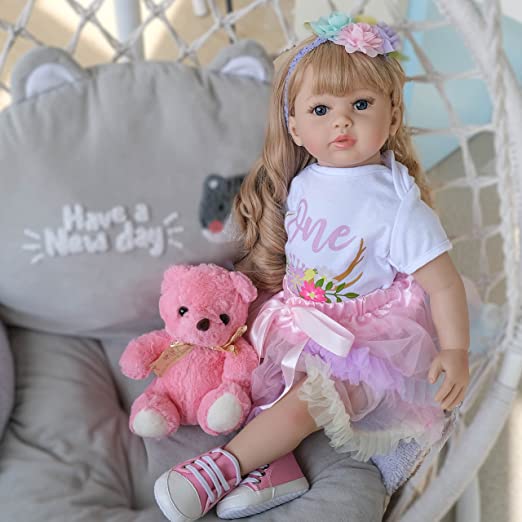 Photo 1 of Zero Pam Realistic Reborn Toddler Dolls 24 Inch Reborn Baby Dolls Silicone Baby Girl Real Looking Weighted Newborn Baby Dolls with Soft Cloth and Toy Accessories Gift Set for Girls 3+
