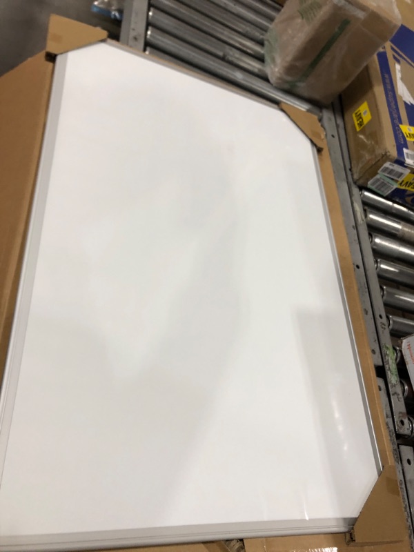 Photo 2 of Amazon Basics Magnetic Dry Erase White Board, 36 x 24-Inch Whiteboard - Silver Aluminum Frame 24" x 36" Magnetic, Aluminum Frame