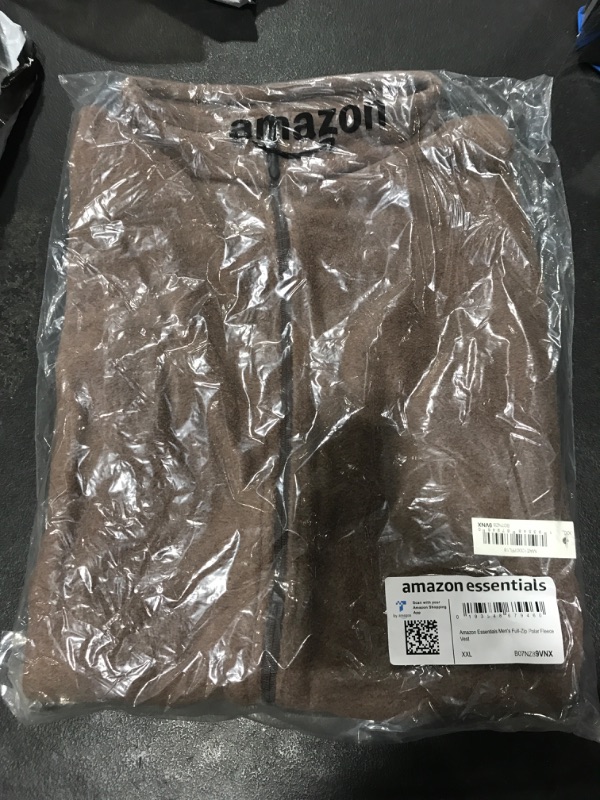 Photo 2 of Amazon Essentials Men's Full-Zip Polar Fleece Vest (Available in Big & Tall) Polyester Brown Heather size XX-Large