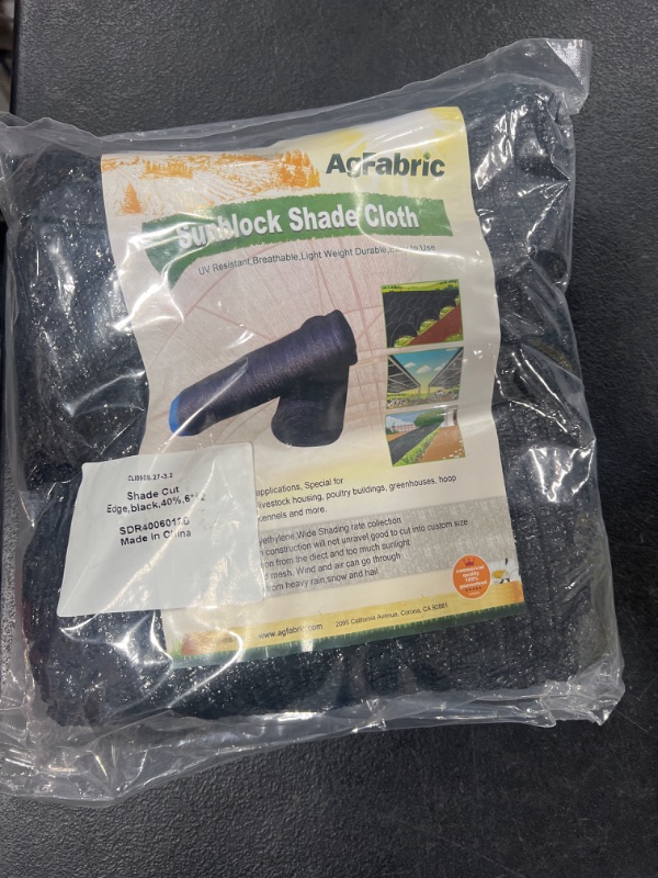 Photo 1 of Agfabric 40% Sun Shade Cloth Cover with Clips for Plants 6’ X 12’, Black 6x12ft
