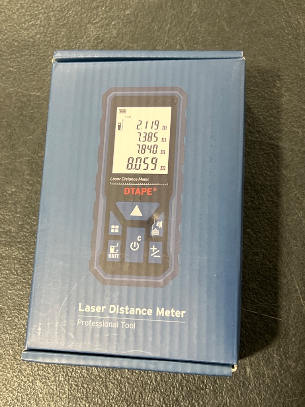 Photo 1 of Laser Measure 165ft, DTAPE DT50 Laser Distance Meter 50M, Portable Handle Digital Measure Tool Range Finder, Larger Backlit LCD 4 Line Display IP54 Shockproof
