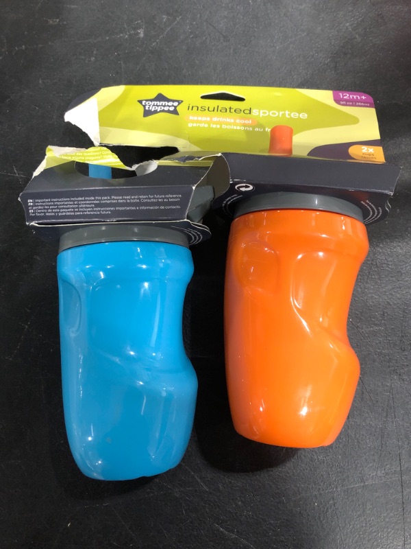 Photo 1 of Bundle of Tommee Tippee Insulated Sportee Water Bottle for Toddlers Pack of 2, Blue and ORANGE
