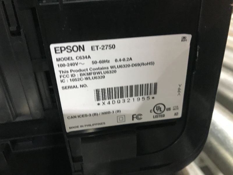 Photo 5 of Epson EcoTank ET-2750 Wireless Color All-in-One Cartridge-Free Supertank Printer with Scanner, Copier and Ethernet, Regular EcoTank ET-2750 - Renewed