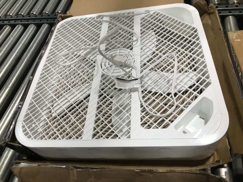 Photo 1 of Hurricane Box Fan - 20 Inch, Classic Series, Floor Fan with 3 Energy Efficient Speed Settings, Compact Design, Lightweight - ETL Listed, White Box Fan 20"