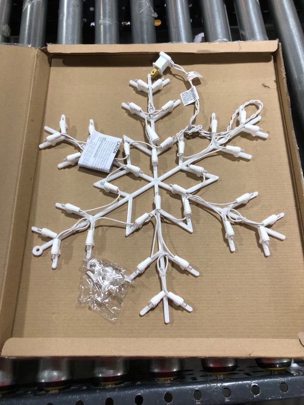 Photo 2 of 2 Pack Vickerman 16" Snowflake Window Décor with 35 Clear LED Lights Clear Led 16" x 16"