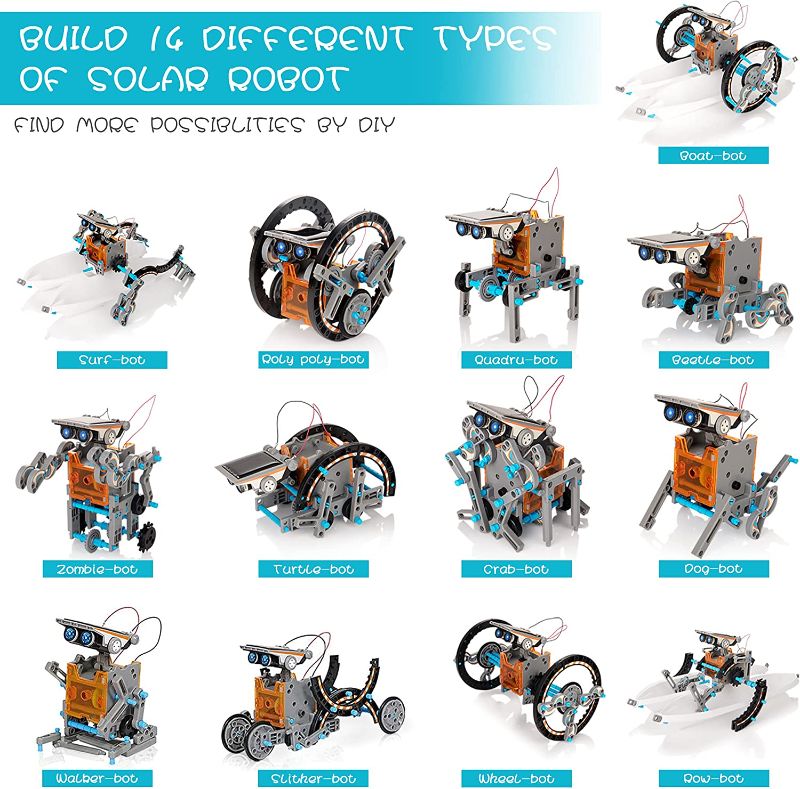 Photo 2 of 14-in-1 Solar Robot Kit, Stem Projects for Kids Age 8-12, Educational STEM Science Toy, DIY Solar Power Building Kit, Robotic Set Toys Gift for Boys Girls 8...
