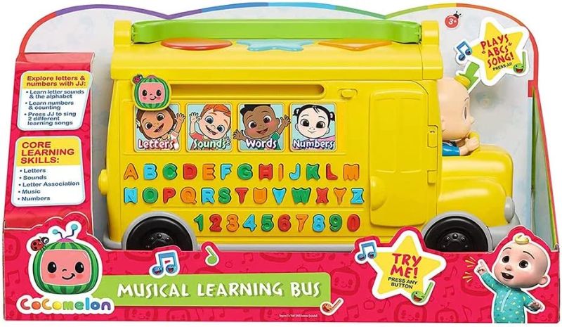 Photo 2 of CoComelon Musical Learning Bus, Number and Letter Recognition, Phonetics, Yellow School Bus Toy Plays ABCs and Wheels on the Bus, by Just Play
