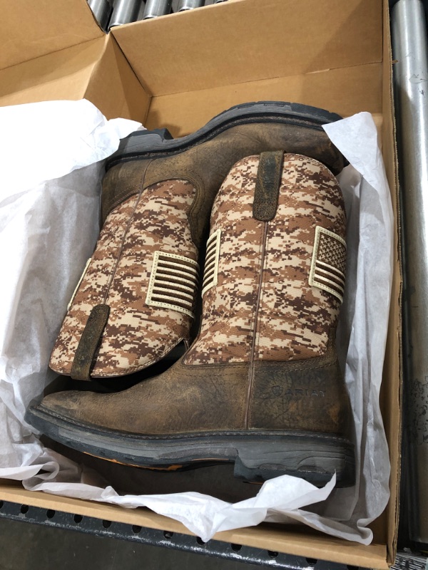 Photo 2 of Ariat Men's Workhog Patriot Steel Toe Work Boot 13 Earth/Sand Camo Print