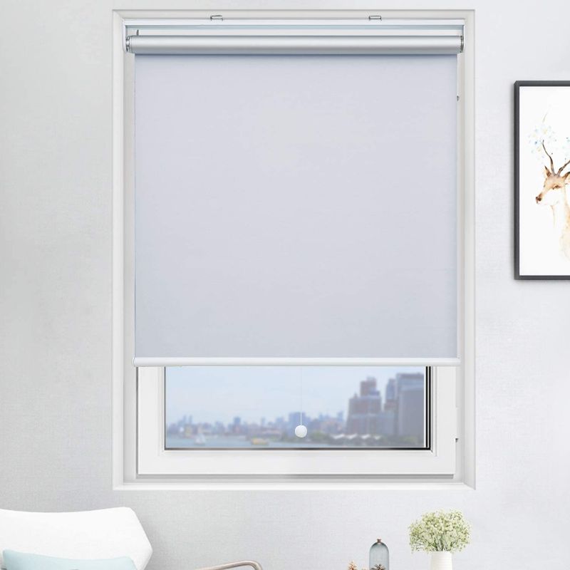 Photo 1 of Acholo Blackout Roller Shades Cordless Window Blinds (White, 33 x 72 Inch) and Room Darkening Shades for Home & Windows
