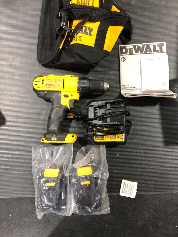 Photo 2 of 20-Volt MAX Cordless 1/2 in. Drill/Driver, (2) 20-Volt 1.3Ah Batteries, Charger & Bag