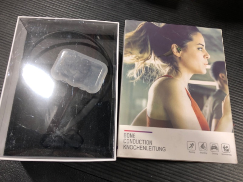 Photo 2 of BEARTAIN Bone Conduction Headphones, Wireless Open Ear Headphones Bluetooth 5.0 with Cool Smart Breathing Light, IPX7 Waterproof Sweatproof Workout Headphones Built-in Mic for Fitness Sport Grey