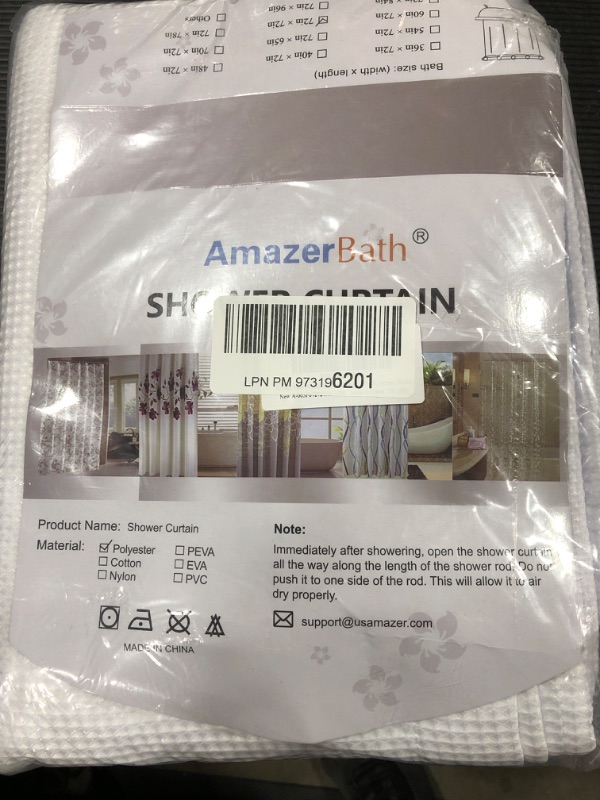 Photo 2 of AmazerBath Waffle Shower Curtain