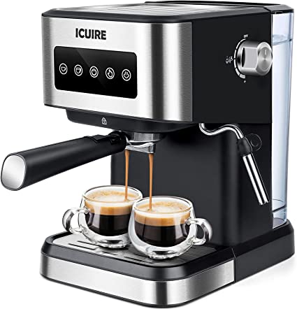 Photo 1 of ICUIRE Espresso Machine , 20 Bar Pump Pressure Coffee Machine, 1.5L/50oz Removable Water Tank, 1050W Semi-Automatic Espresso/Latte/Cappuccino Machines for Home Barista, Office
