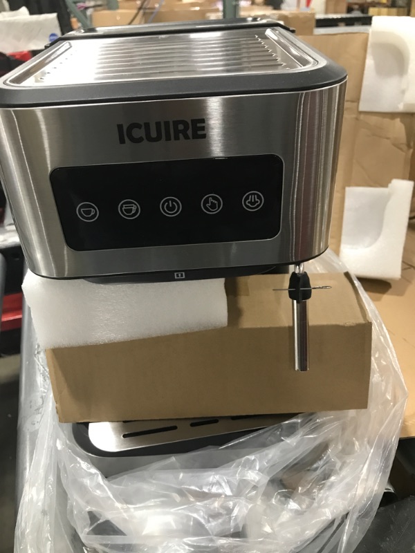 Photo 3 of ICUIRE Espresso Machine , 20 Bar Pump Pressure Coffee Machine, 1.5L/50oz Removable Water Tank, 1050W Semi-Automatic Espresso/Latte/Cappuccino Machines for Home Barista, Office
