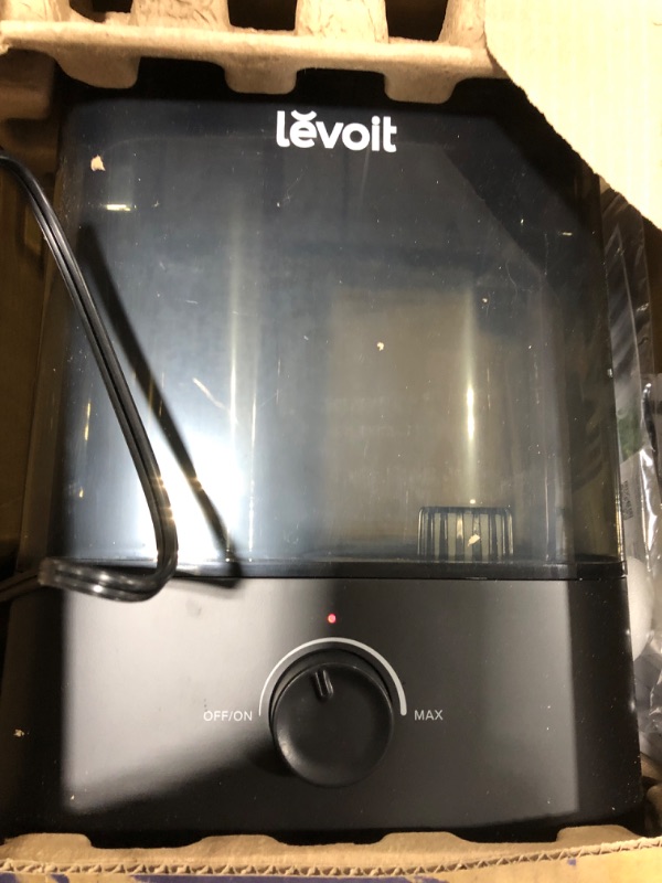 Photo 1 of LEVOIT 60-Hour Top Fill Humidifiers for Bedroom Large Room (6L) , Cool Mist Ultrasonic for Baby and Plants, Humidify 505 sq.ft for Whole Family, Quiet, Easy to Use and Clean, Auto Shut Off Black Humidifier