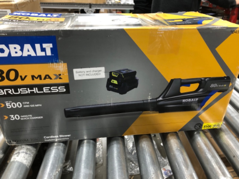 Photo 4 of (BATTERY NOT INCLUDED) KOBALTS 140 MPH 80-Volt 80v 630-CFM Lithium Ion Brushless Cordless Electric Leaf Blower (Bare Tool Only, Battery and Charger Not Included)