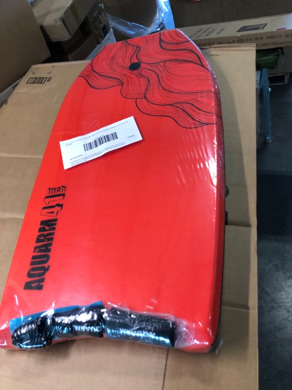 Photo 2 of AQUARM XPE Bodyboard 41-inch Bodyboarding with Premium Wrist Leash and Fin Tethers, Super Lightweight & Slick Bottom Perfect Surfing for Kids Teens and Adults