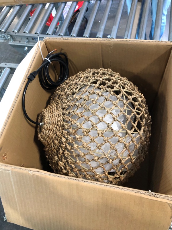 Photo 1 of 1 Arturesthome Rattan Woven Pendant Light Shades, Hand-Woven Ceiling Chandelier, Handmade Hanging Lights Crafts Lampshade 35cmx30cm Natural