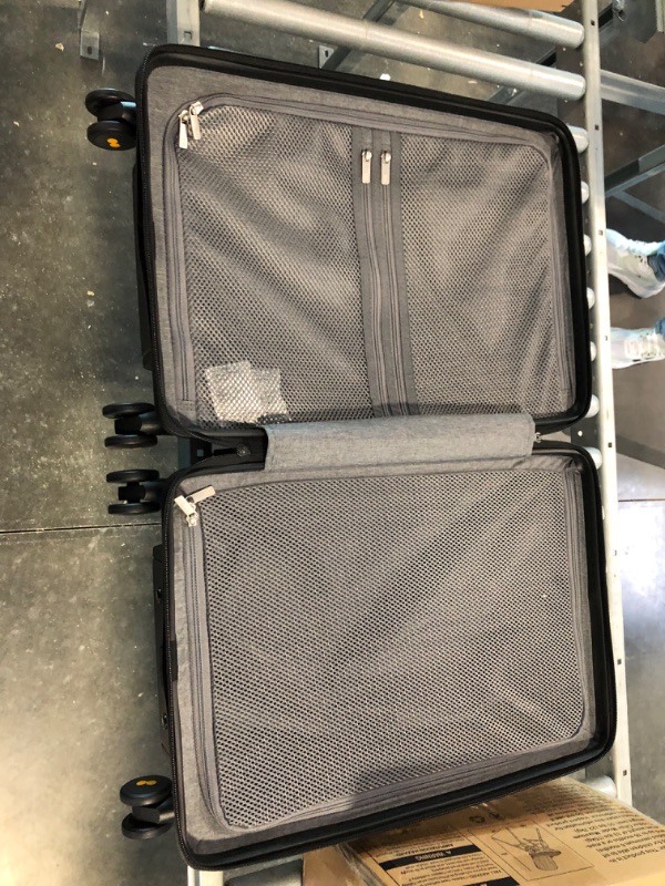 Photo 1 of LEVEL8 Carry on Luggage Airline Approved, Carry on Suitcases with Wheels, Lightweight PC Hardside Luminous Textured Luggage, TSA Approved, 20-Inch Carry-On, Dark Grey Dark Grey Carry-On 20 Inch