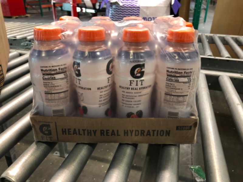 Photo 3 of Gatorade Fit Electrolyte Beverage, Healthy Real Hydration, Blackberry Raspberry, 16.9.oz Bottles (12 Pack) --------
EXPIRE 9-10-2023