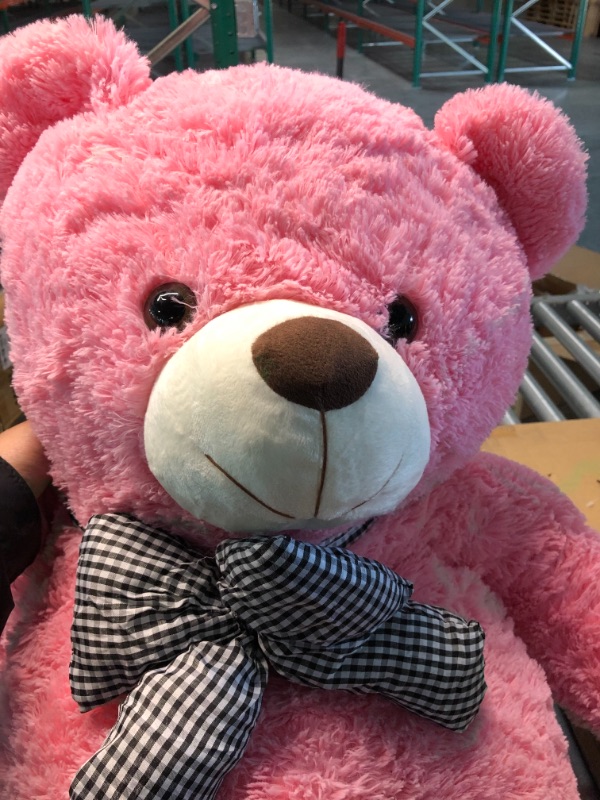 Photo 3 of IKASA Giant Teddy Bear Plush Toy Stuffed Animals (Pink, 47 inches) Pink 47 inches--------- Open Box 