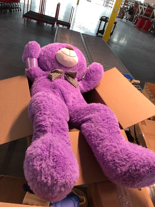 Photo 4 of MaoGoLan Big Purple Human Size Teddy Bear 4 Feet 47 inch Huge Lavender Teddy Extra Large Lilac Bears for Girlfriend Wife------ Open Box 