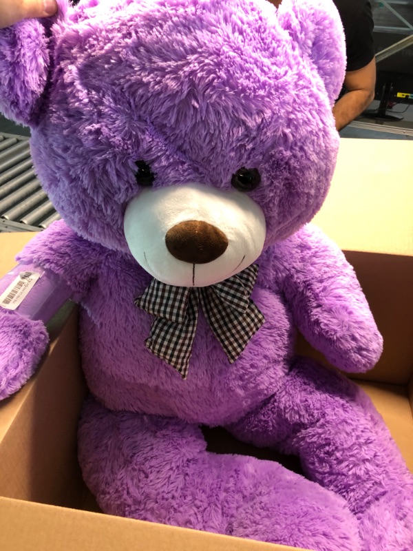 Photo 2 of MaoGoLan Big Purple Human Size Teddy Bear 4 Feet 47 inch Huge Lavender Teddy Extra Large Lilac Bears for Girlfriend Wife------ Open Box 