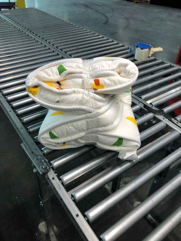 Photo 1 of Noiseless 3" Premium Foam Pack and Play Mattress Topper -Quiet and Odorless Playpen Mattresses Topper,Sturdy Edges and Non-Toxic Play Yard Mattress Topper Fits (38"x26") Pack N Play Playpens Green & White 38 x 26 x 3 inches