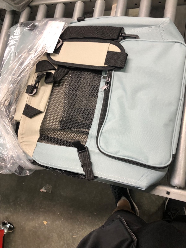 Photo 1 of Reerooh Large Cat Carrier 24"x17"x17", Soft Sided Pet Carrier with 2 Bowls, 2 Pockets, 4 Breathable Meshes, Collapsible Travel Pet Carrier Bag for Cats Dogs Puppies Kittens (Blue)