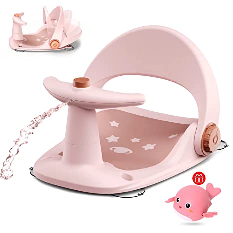 Photo 1 of Baby Bath Seat for Babies 6 to 18 Months / Non-Slip Infants Toddlers Taking Bath by Sitting in Bath Tub Chair 2022 Upgraded (Pink)