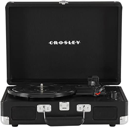 Photo 1 of Crosley CR8005DP-BK1 Cruiser Plus Vintage 3-Speed Bluetooth in/Out Suitcase Vinyl Record Player Turntable, Black