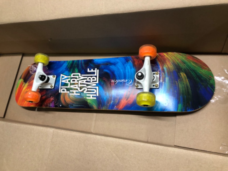 Photo 2 of ANDRIMAX Skateboards-Complete Skateboards for Beginners Kids Boys Girls Adults Youth-Standard Skateboards 31’’x8’’ with 7 Lays Maple Deck Pro Skateboards, Longboard Skate Boards Bee