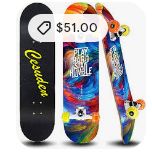 Photo 1 of ANDRIMAX Skateboards-Complete Skateboards for Beginners Kids Boys Girls Adults Youth-Standard Skateboards 31’’x8’’ with 7 Lays Maple Deck Pro Skateboards, Longboard Skate Boards Bee