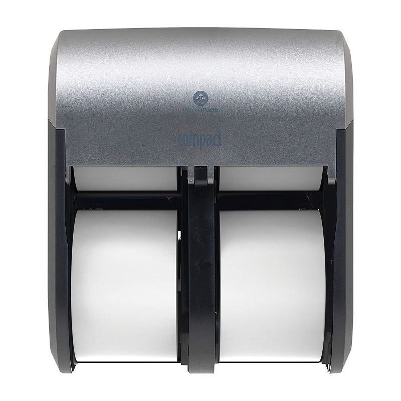 Photo 1 of Compact 4-Roll Quad Coreless High-Capacity Toilet Paper Dispenser by GP PRO (Georgia-Pacific), Faux Stainless, 56746A, 1 Dispenser