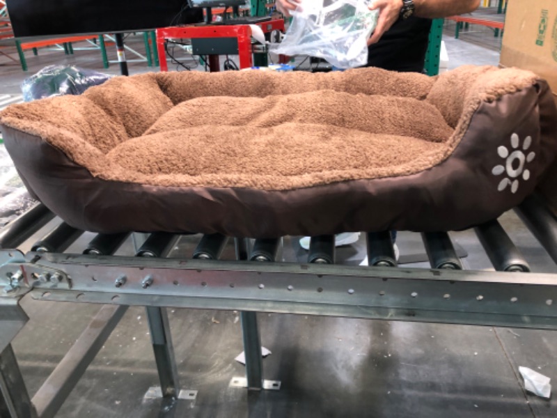 Photo 4 of CLOUDZONE Dog Beds for Large Dogs, Large Dog Bed Machine Washable Rectangle Breathable Soft Padding with Nonskid Bottom Pet Bed for Medium and Large Dogs or Multiple-XL XL-Medium(32''x26''x7'') 3-Brown