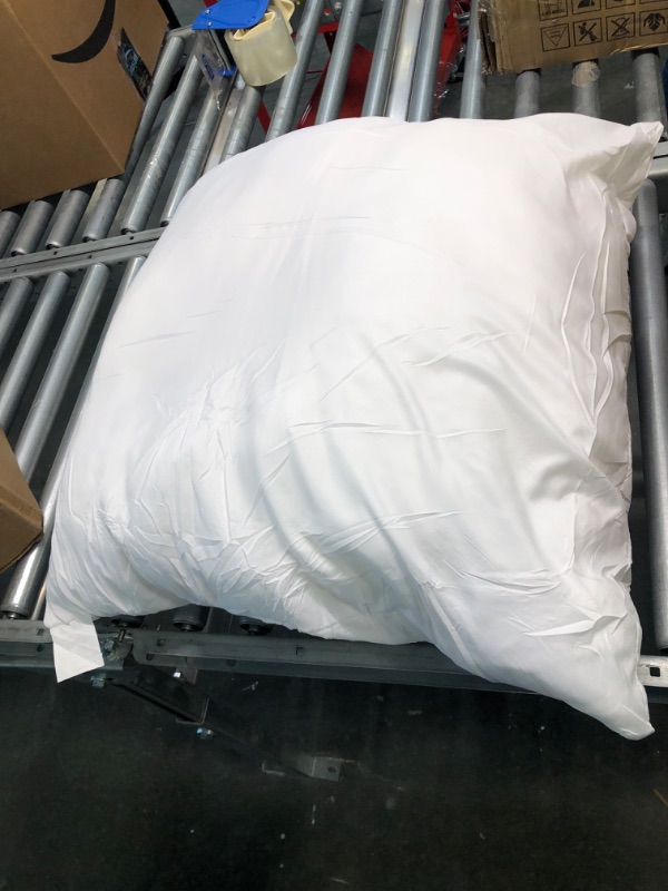 Photo 2 of Edow Throw Pillow Insert, Lightweight Soft Polyester Down Alternative Decorative Pillow, Sham Stuffer, Machine Washable. (White, 26x26), 1 Count (Pack of 1) 26"x26"---------- Open Box 