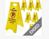 Photo 1 of Pack of 6 Two Sided No Parking Signs Outdoor Folding Floor Sign for No