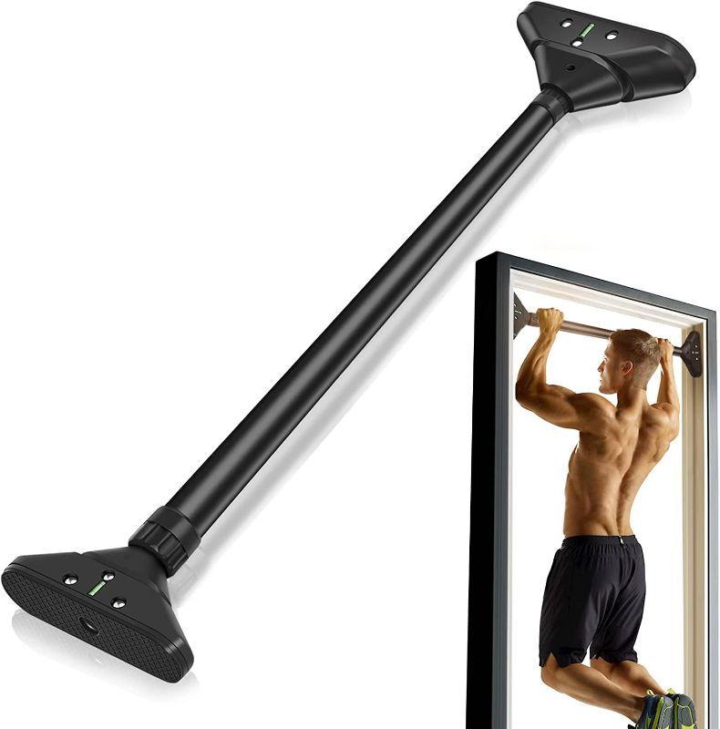 Photo 1 of Hogimcty Pull Up Bar for Doorway, Strength Training Pullup Bar No Screw Installation, Pull Up Bar with Adjustable Width Locking for Home Gym Workouts Max Load Capacity 440lbs…