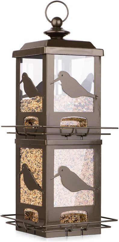 Photo 1 of BOLITE 18035 Bird Feeder for Outside Hanging, Panorama Double-Deck Lantern Bird Feeders, Bronze, 6lb