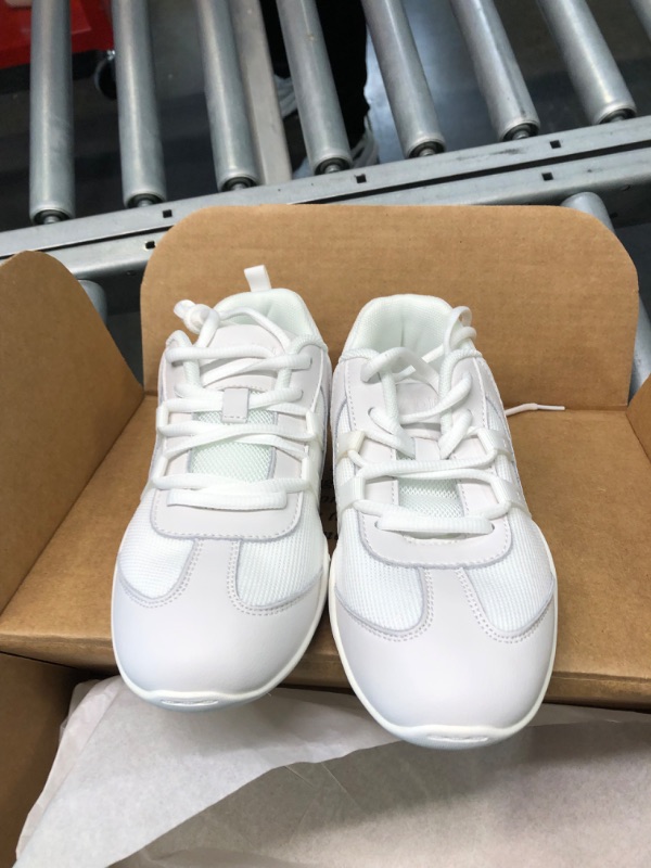 Photo 2 of CADIDL Cheer Shoes for Women Cheerleading Athletic Dance Shoes Girls Flats Tennis Walking Sneakers White