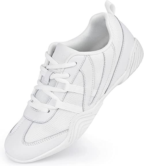 Photo 1 of CADIDL Cheer Shoes for Women Cheerleading Athletic Dance Shoes Girls Flats Tennis Walking Sneakers White