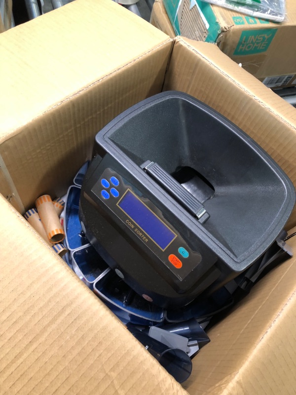 Photo 1 of SOKO Coin Counter Machine/Coin Sorter, Professional Change Counter Machine Eletric USD Coin 1¢,5¢,10¢,25¢,Dollar Roller Machine Wrapper Machine with 4 Set Coin Wrapper, 5 Coin Drawer, 5 Coin Tubes