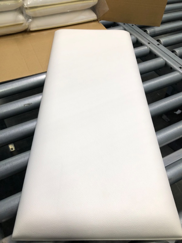 Photo 1 of Art3d Adjustable Wall Mounted Upholstered Headboard for King, Twin, Full and Queen, Reusable and Removeable Padded Wall Panels, Interchangeable Bed Panels in White(12 Panels, 9.84" x 23.6") 9.84" x 23.6" x 1.18" White