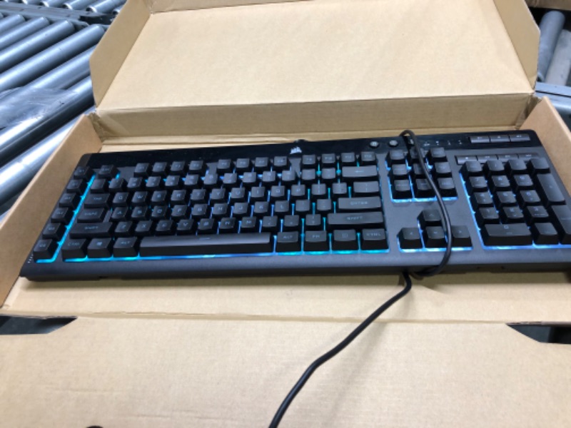 Photo 2 of CORSAIR K55 RGB PRO-Dynamic RGB Backlighting - Six Macro Keys with Elgato Stream Deck Software Integration-IP42 Dust and Spill Resistant-Detachable Palm Rest-Dedicated Media and Volume Keys, Black