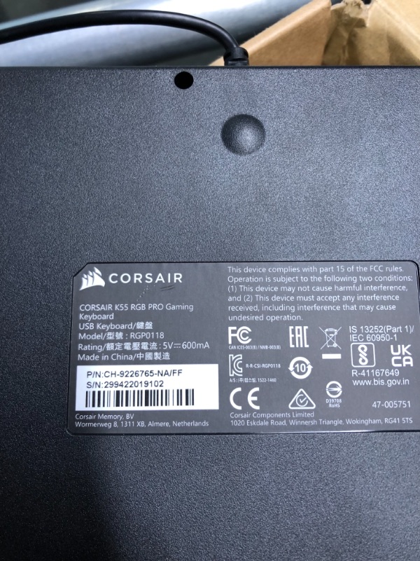 Photo 1 of CORSAIR K55 RGB PRO-Dynamic RGB Backlighting - Six Macro Keys with Elgato Stream Deck Software Integration-IP42 Dust and Spill Resistant-Detachable Palm Rest-Dedicated Media and Volume Keys, Black