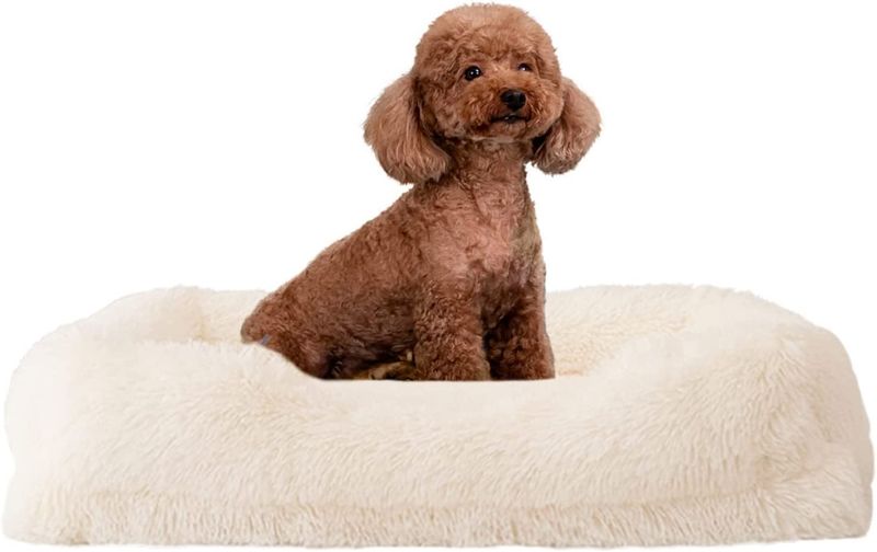 Photo 1 of WELLYELO Medium Dog Bed Cat Bed Fluffy Plush Dog Crate Beds for Medium Dogs Anti-Slip Pet Bed Dog Crate Pad Sleeping Mat Machine Washable