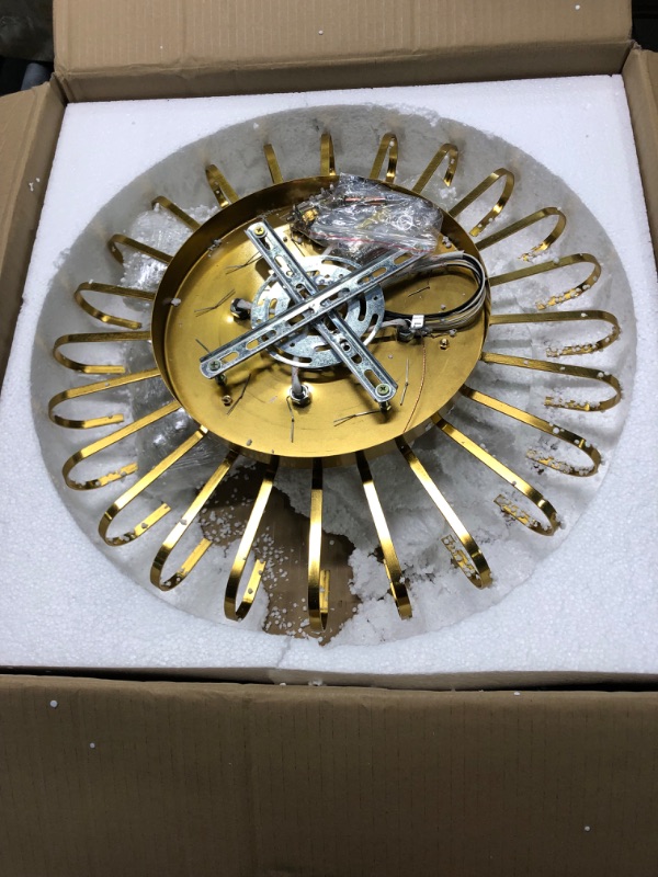 Photo 1 of CVKASH 4-Lights Crystal Chandelier?Modern Semi Flush Mount Ceiling Light Fixture?Ceiling Lighting for Living Room Hallway Dining Room Kitchen Bedroom ( Gold)