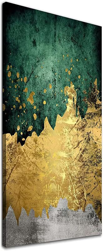 Photo 1 of Bfgsrtcbox Green Gold Canvas Wall Art Abstract Poster Grey Emerald and Paintings Decor Prints Living Room 50x100cmx1pcs 