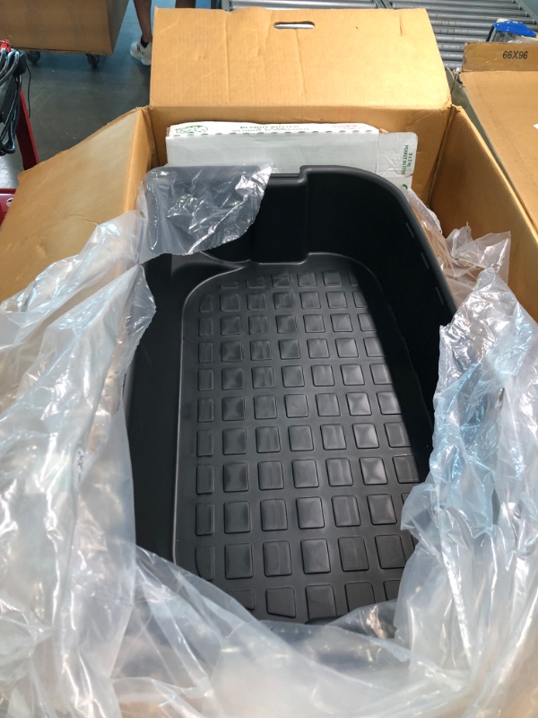 Photo 1 of chenchenArt Double-Layer Rear Trunk Storage Box for Tesla Model Y 2019 2020 2021 2022 Trunk Organizer Frunk Upper & Lower Storage Organizer Tray Model Y Accessories (NOT FITS 2023)